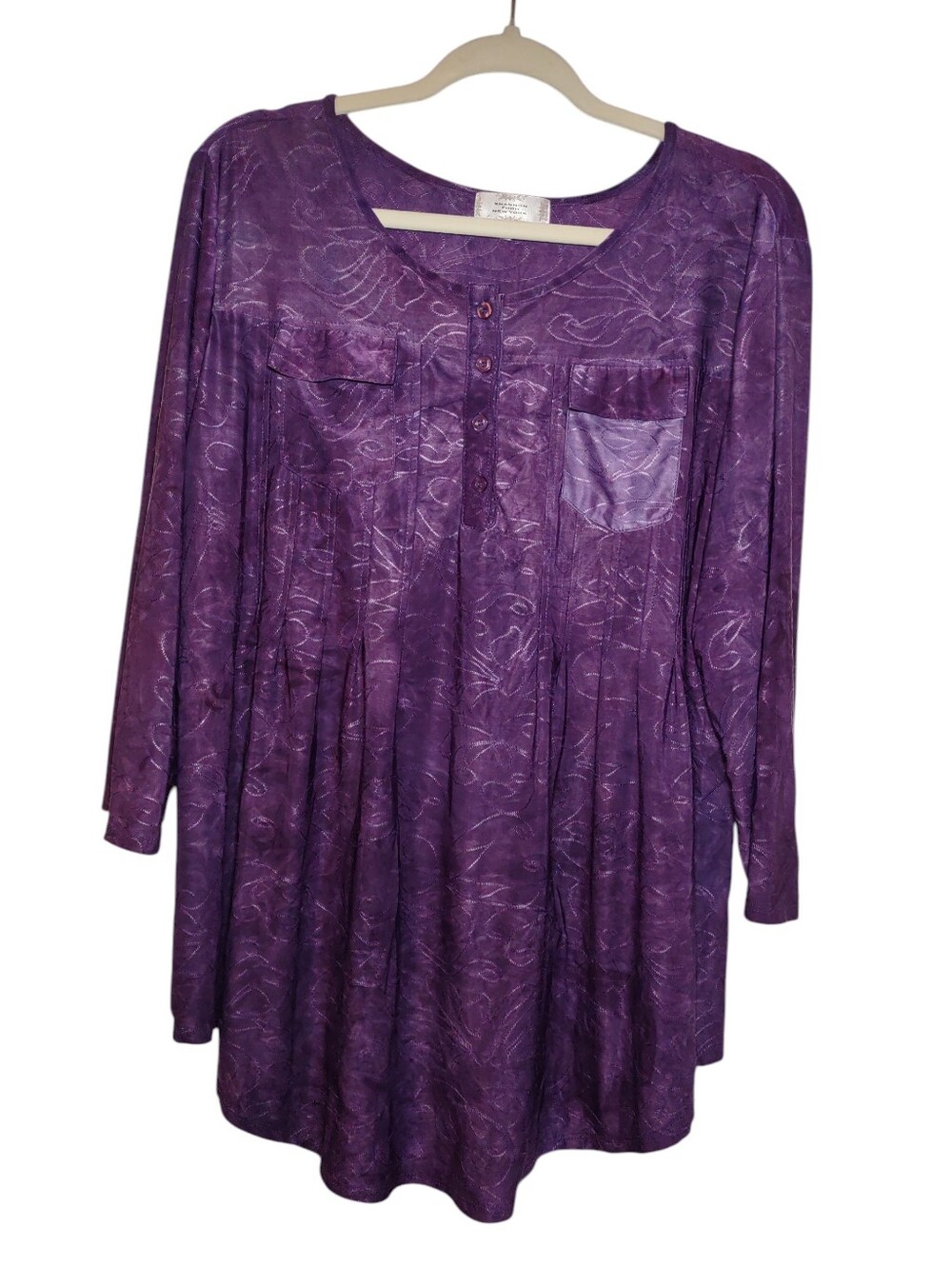 Shannon Ford New York Women's Purple Blouse With Pockets Size: 1X